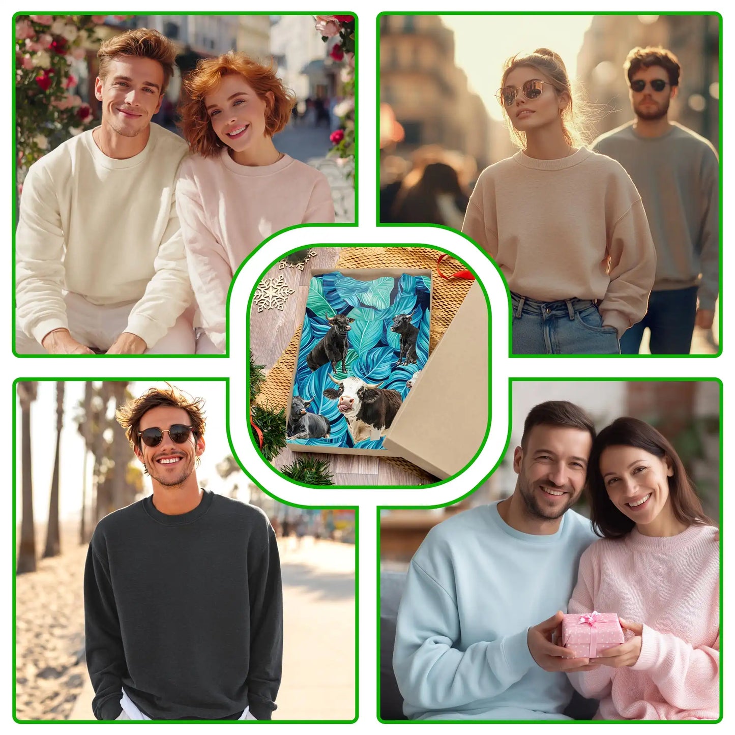 Black Hereford Cattle Sweatshirt, 3D All Over Print Farm Cow Crewneck Pullover for Men Women, Cattle Rancher Gift - Netecom