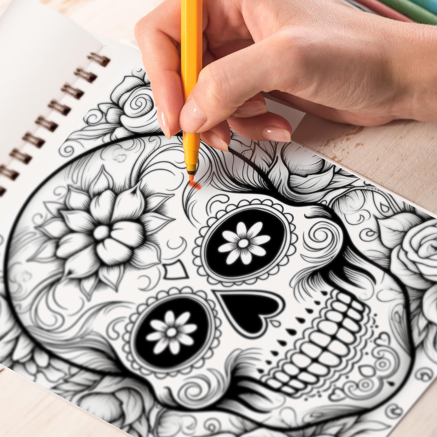 Sugar Skulls Spiral Bound Coloring Book, Celebrate the Vibrant Tradition with 30 Sugar Skulls Coloring Pages for Fans of Day of the Dead to Unleash Their Creative Expression