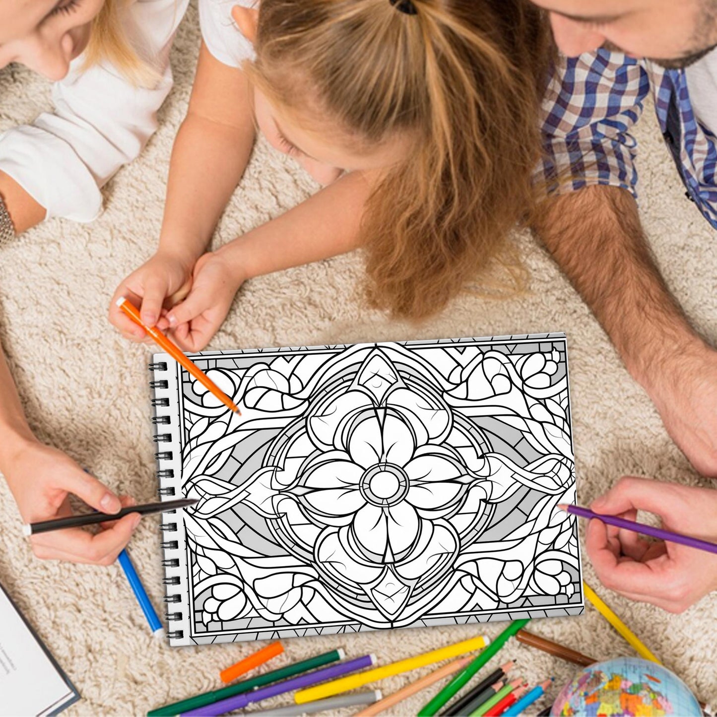 Stained Glass Patterns Spiral Bound Coloring Book, Beautiful Stained Glass Patterns for an Artistic Experience, Great for Those Seeking a Unique Creative Outlet