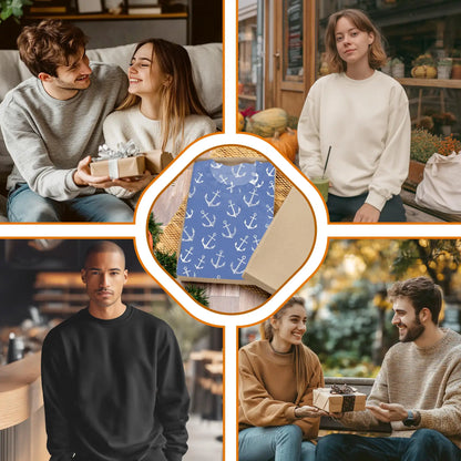Sea Anchor Sweatshirt, 3D All Over Print Nautical Ocean Crewneck Pullover for Men Women, Anchor Lover Gift - Netecom