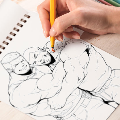 Gay Gym Member Spiral Bound Coloring Book: Journey to Self-Confidence with 30 Inspiring Pages, Where Love and Fitness Flourish