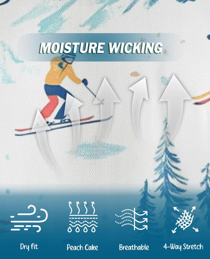 Ski Pattern Polo Shirt for Men – Winter Sports Style | Netecom