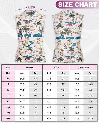 Goldendoodle Summer Beach Sleeveless Polo Shirt for Women | Netecom