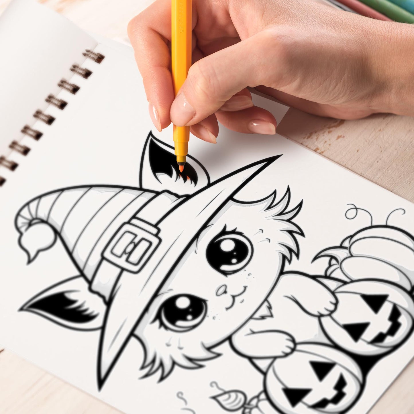 Cute Spooky Halloween Cat Spiral Bound Coloring Book, Discover 30 Mesmerizing Coloring Pages in the Cute Spooky Halloween Cat Coloring Book for a Bewitching Experience