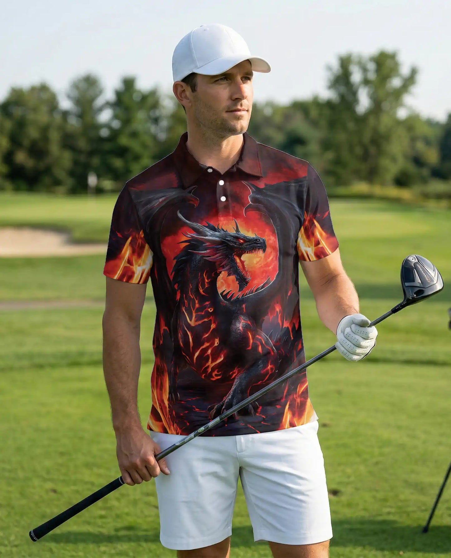 Fire Dragon Fantasy Polo Shirt | Netecom