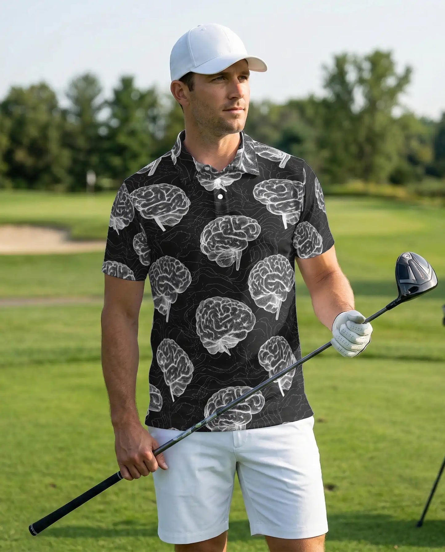 Brain Anatomy Polo Shirt – Neuroscience Print | Netecom
