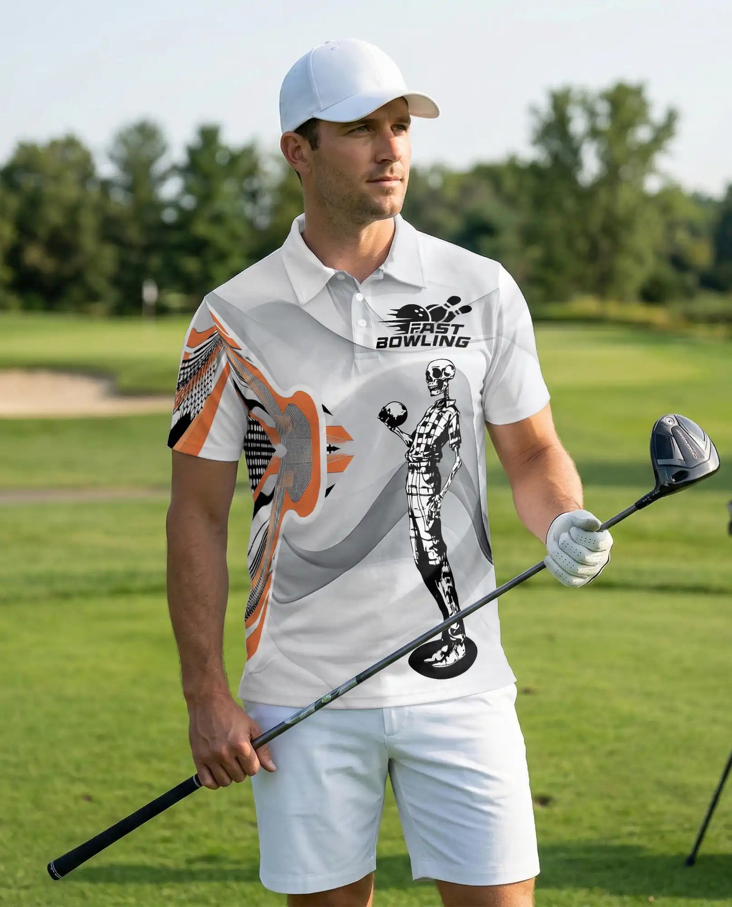 Bowling Polo Shirt – Skeleton Fast Bowling Print | Netecom