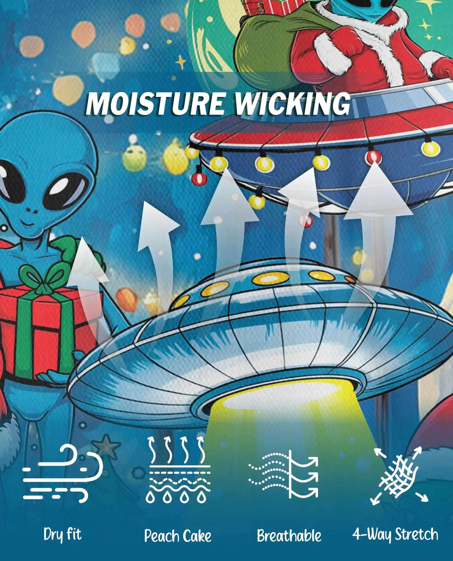 Funny Alien Santa 3D Polo Shirt for Men – Christmas UFO Galaxy Style | Netecom