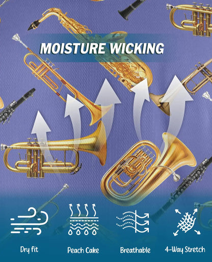 Musical Instruments Polo Shirt for Men-Print  Saxophone Trumpet | Netecom