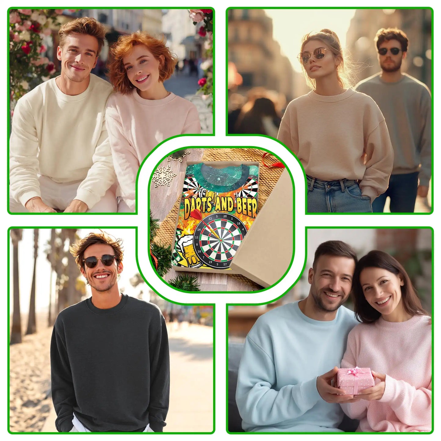Darts and Beer Sweatshirt, 3D All Over Print Pub Game Crewneck Pullover for Men Women, Darts Player Gift - Netecom