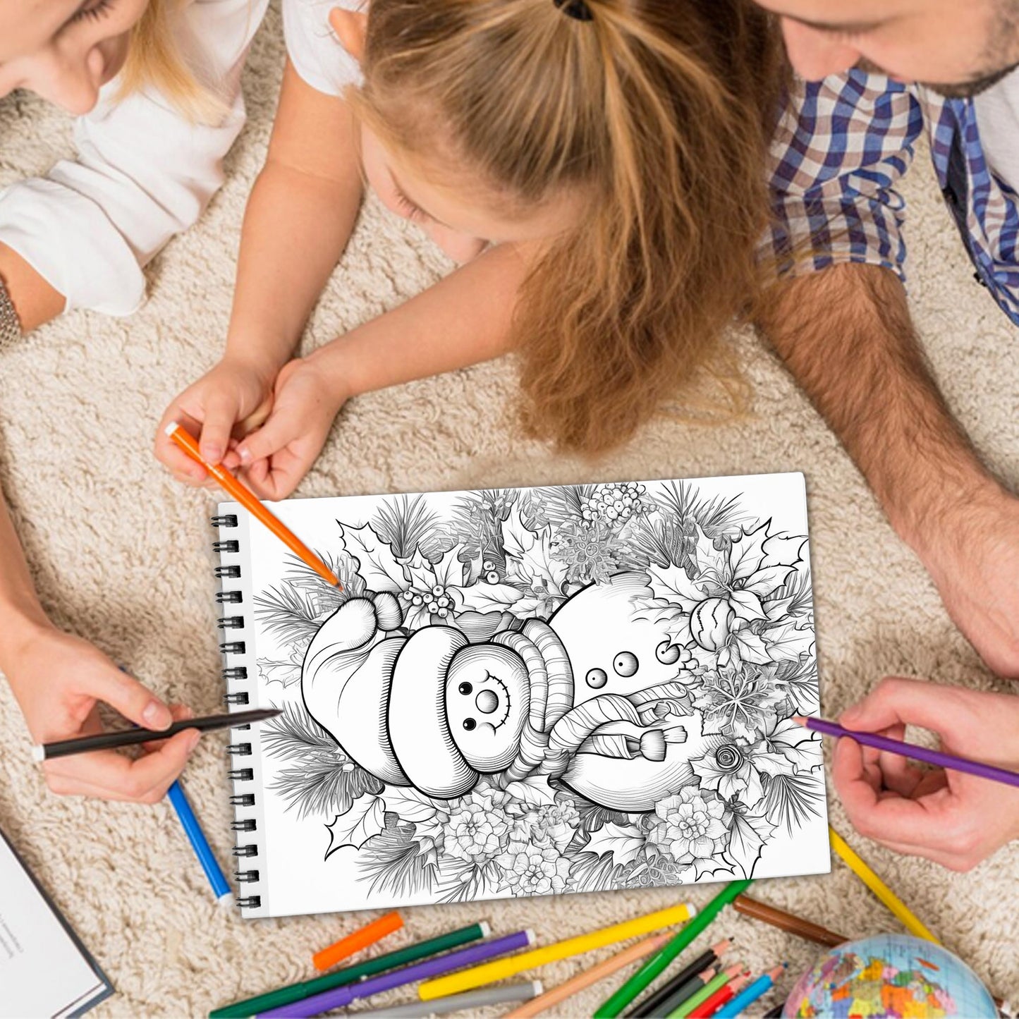 Snowman Spiral Bound Coloring Book, Cheerful Snowman Scenes for Winter Fun, Perfect for Holiday Coloring and Those Seeking Joyful Art