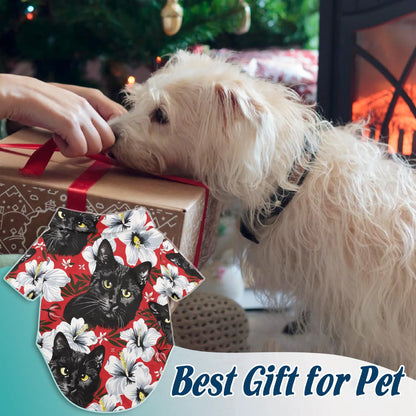 Matching Dog and Owner Hawaiian Shirts – Black Cat Tropical Beach Outfit