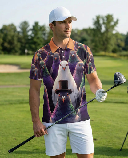 Funny Pigeon 3D Polo Shirt for Men – Cool Bird Humor Streetwear Style | Netecom