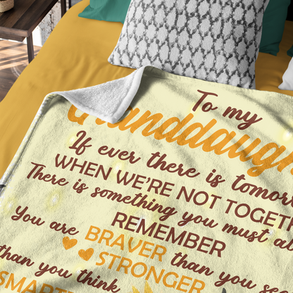 Netecom Personalized To My Granddaughter Blanket from Grandma and Grandpa, Ultra Soft Warm Sunflower Butterfly Throw Blanket for Couch, Bed or Sofa, Present for Christmas, Graduation or Anniversary