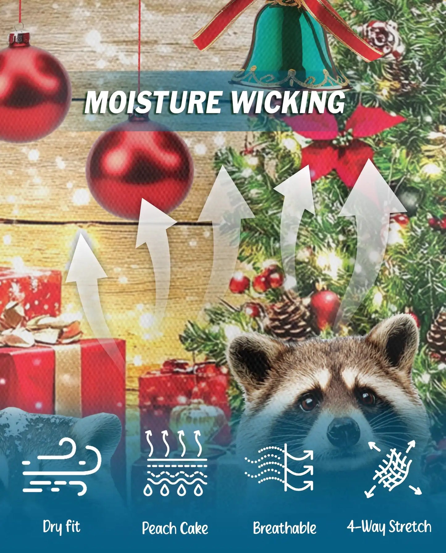 Christmas Raccoon 3D Polo Shirt for Men – Funny Holiday Animal Style | Netecom