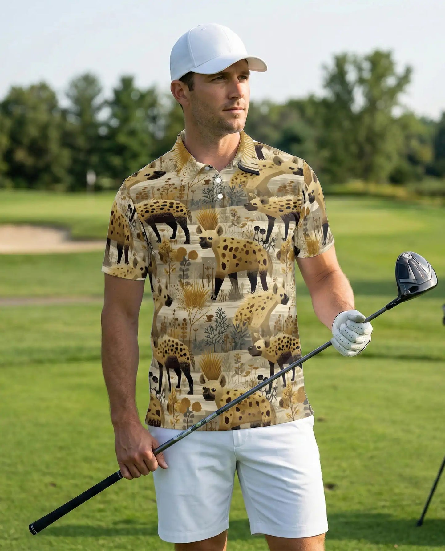 Safari Hyena Wildlife Polo Shirt African Animal Nature Pattern Design | Netecom
