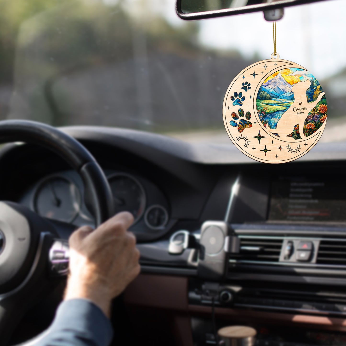 Netecom Rottweiler Dog Memorial Suncatcher, Personalized Rottie Dog Christmas Ornament with Name Date, Bereavement Gifts for Loss of Pet, Dog Death Sympathy Gift Pet Loss Sun Catchers, Dog Grief Gift