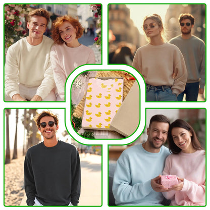 Pink Duck Sweatshirt, 3D All Over Print Cute Duck Crewneck Pullover for Men Women, Duck Lover Gift - Netecom