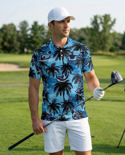 Pickleball Hawaiian Polo Shirt - Tropical Paddle Sport Style | Netecom