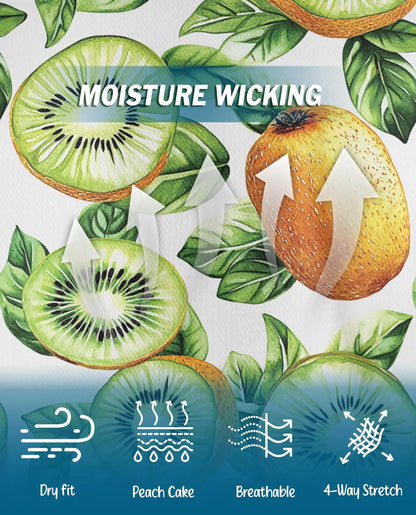 Kiwi Fruit Polo Shirt - Tropical Botanical Summer Style | Netecom