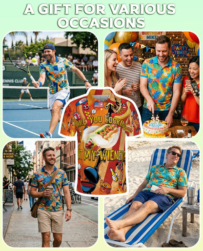 Funny Hot Dog Polo Shirt - Patriotic BBQ Party Style | Netecom