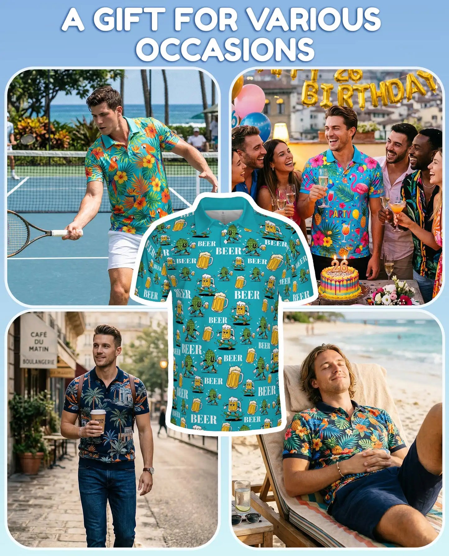 Funny Beer Polo Shirt - Craft Brew Party Tropical Style | Netecom