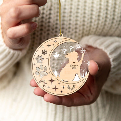 Netecom Bulldog Memorial Suncatcher, Personalized Bulldog Christmas Ornament with Date Name, Bereavement Gifts for Loss of Pet, Dog Death Sympathy Gifts Pet Loss Sun Catchers, Dog Grief Gift