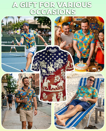Cowboy Rodeo Polo Shirt – Patriotic Western Print | Netecom