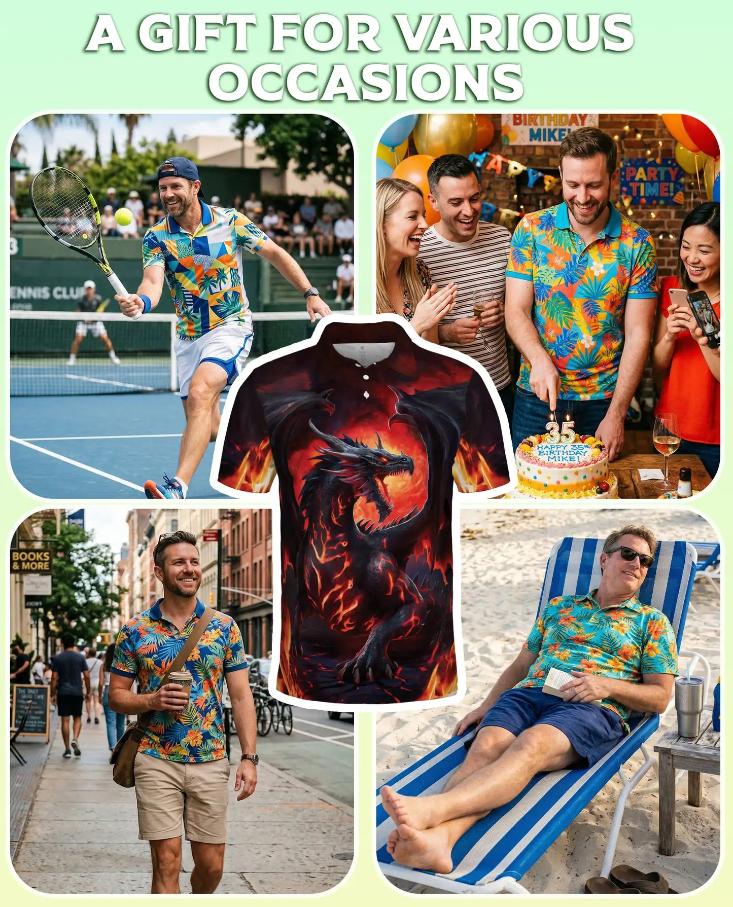 Fire Dragon Fantasy Polo Shirt | Netecom