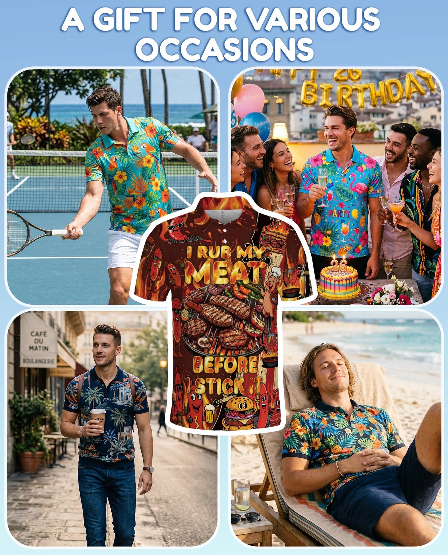 Funny BBQ Grilling Polo Shirt for Men – Grill Master Style | Netecom