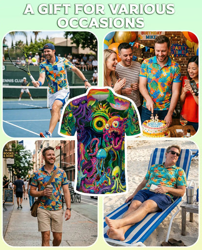 Psychedelic Sea Monster Polo Shirt | Netecom