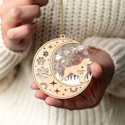 Netecom Portuguese Water Dog Memorial Suncatcher, Personalized Portuguese Water Christmas Ornament, Bereavement Gifts for Loss of Pet, Dog Death Sympathy Gifts Pet Loss Sun Catchers, Dog Grief Gift