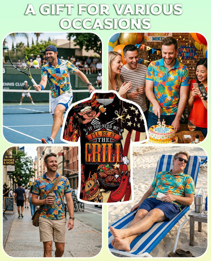 BBQ Grill Party Polo Shirt for Men – Fun Food & American Style | Netecom