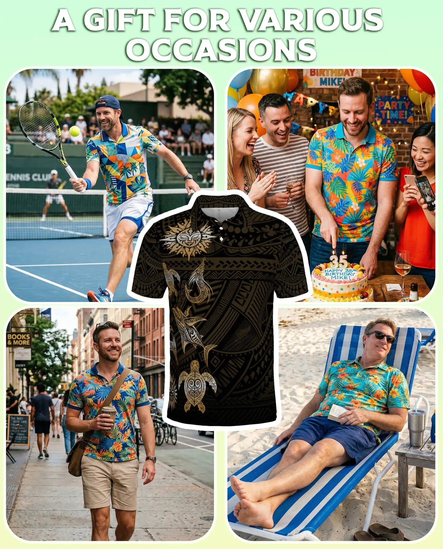 Polynesian Sea Turtle 3D Polo Shirt for Men – Tribal Ocean Style | Netecom