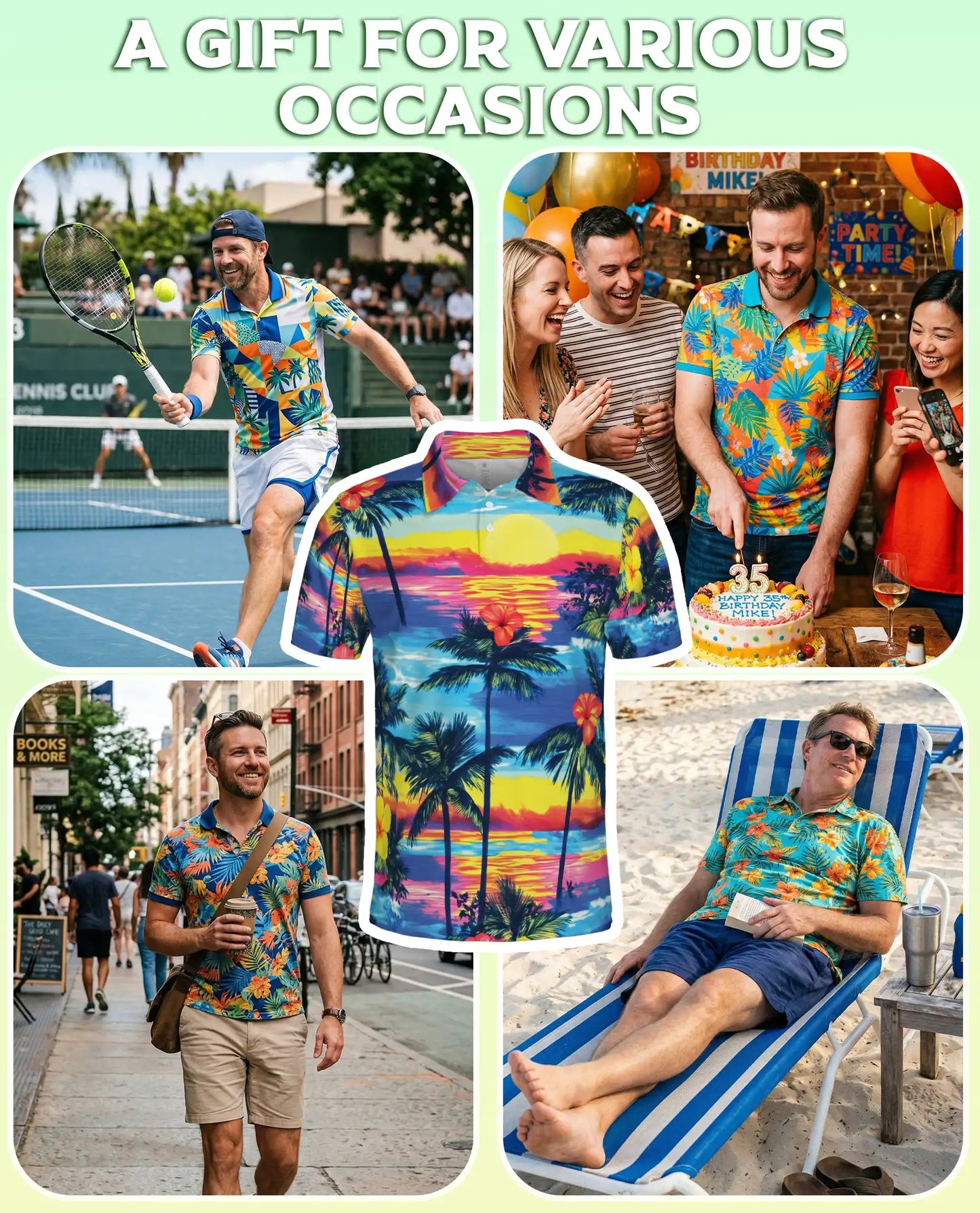 Tropical Sunset Hawaiian Polo Shirt | Netecom
