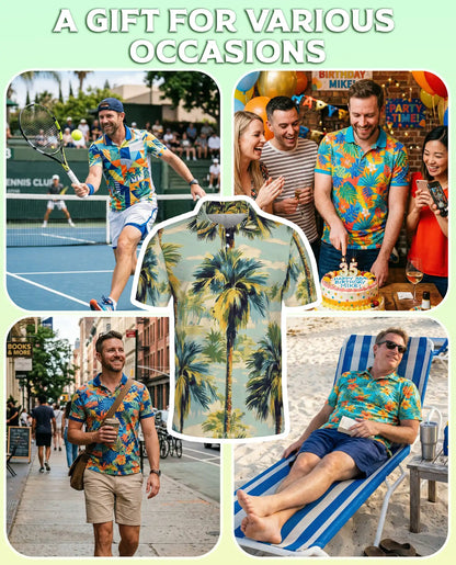 Palm Tree 3D Polo Shirt for Men – Vintage Tropical Beach Style | Netecom