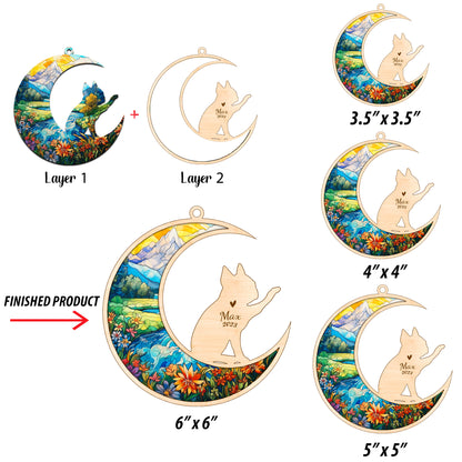 Netecom Boston Terrier Dog Memorial Suncatcher, Personalized Dog Christmas Ornament with Name Date, Dog Death Sympathy Gift for Pet Loss Sun Catchers, Dog Grief Gift, Bereavement Gifts for Loss of Pet