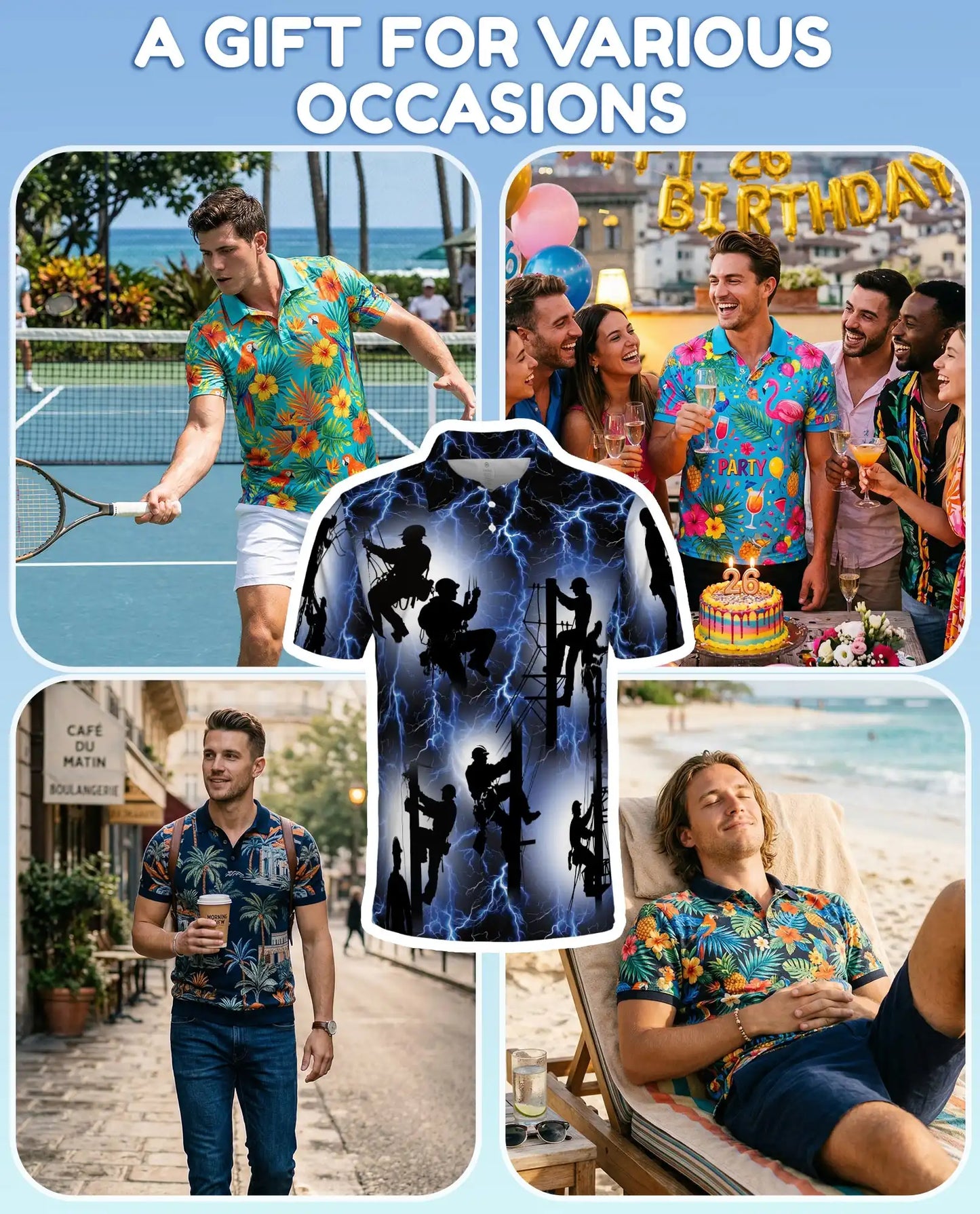 Funny Ferret Tropical Polo Shirt - Exotic Pet Hawaiian Style | Netecom