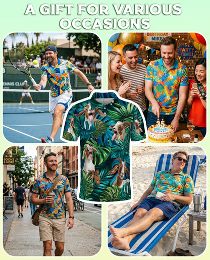 Funny Goat Polo Shirt – Tropical Animal Print | Netecom