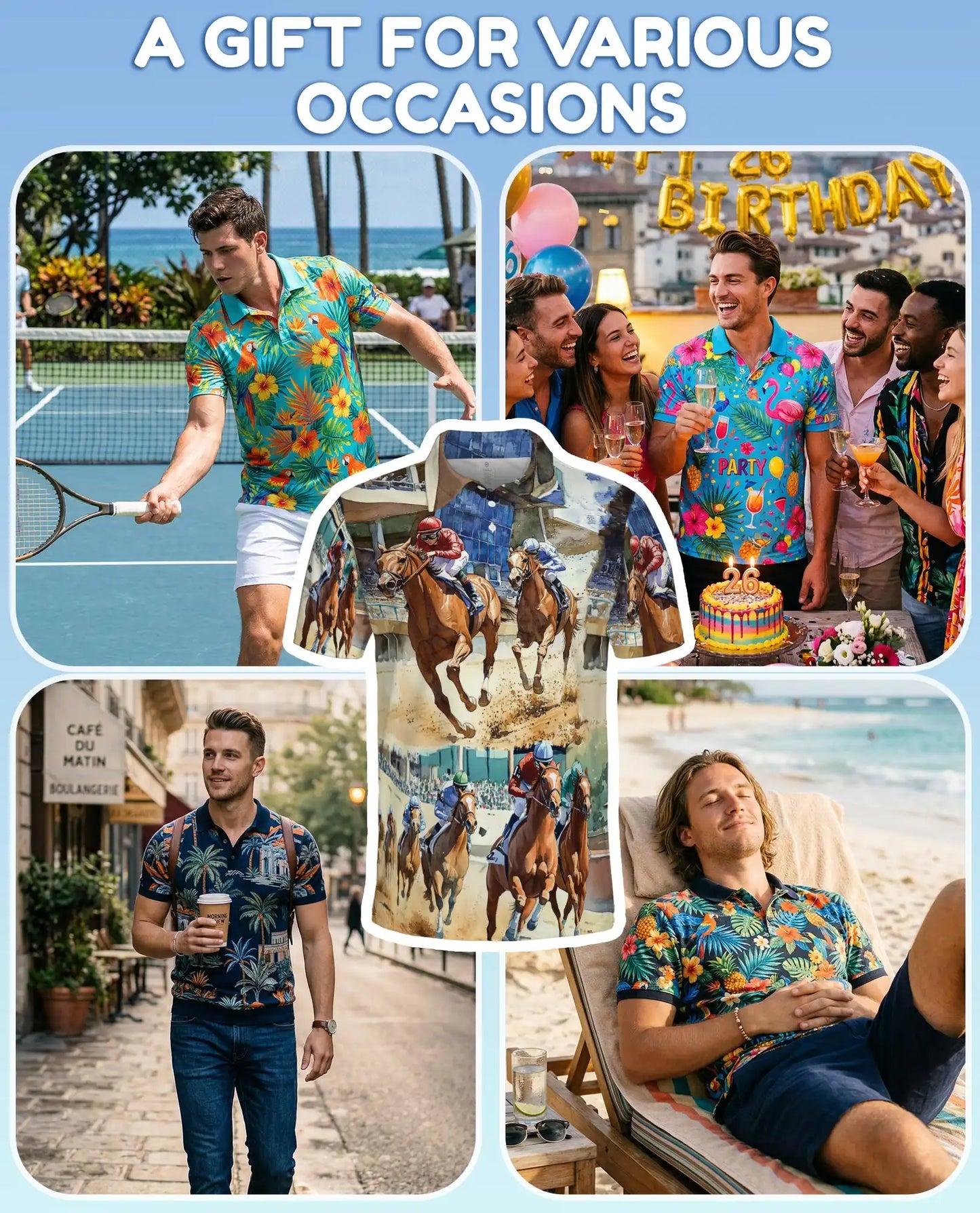 Horse Racing Polo Shirt Print | Netecom