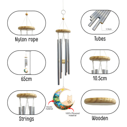 Netecom Westie Dog Wind Chimes Memorial, Personalized Pet Memorial Wind Chimes for Dog Suncatcher, Dog Loss Memorial Ornament, Loss of Pet Sympathy Gift, Dog Remembrance Gifts in Memory