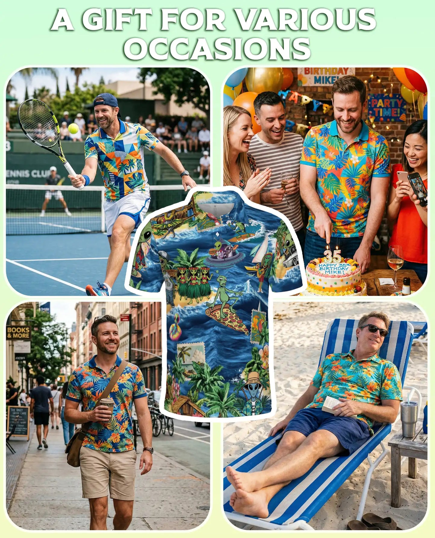 Alien Tropical Beach Polo Shirt | Netecom