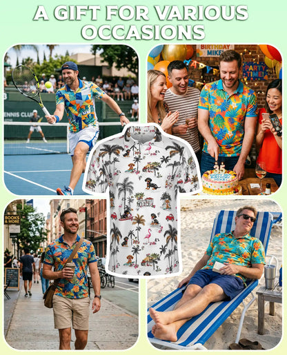 Dachshund Tropical Polo Shirt – Beach Dog Print | Netecom