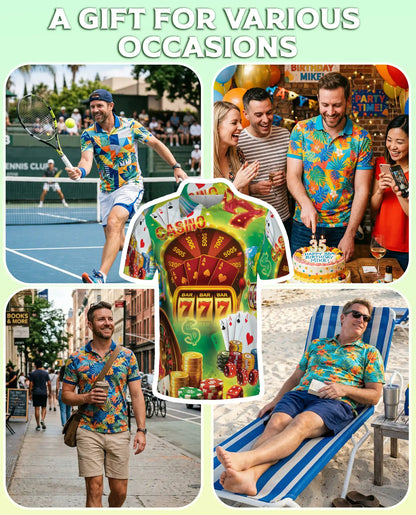 Casino Polo Shirt – Lucky Jackpot Gaming Print | Netecom