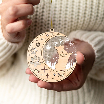 Netecom Corgi Dog Memorial Suncatcher, Personalized Corgi Christmas Ornament with Date Name, Bereavement Gifts for Loss of Pet, Dog Death Sympathy Giftss for Pet Loss Sun Catchers, Dog Grief Gift