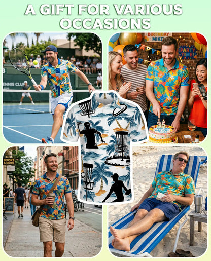 Disc Golf Tropical 3D Polo Shirt for Men – Island Sports Beach Style | Netecom