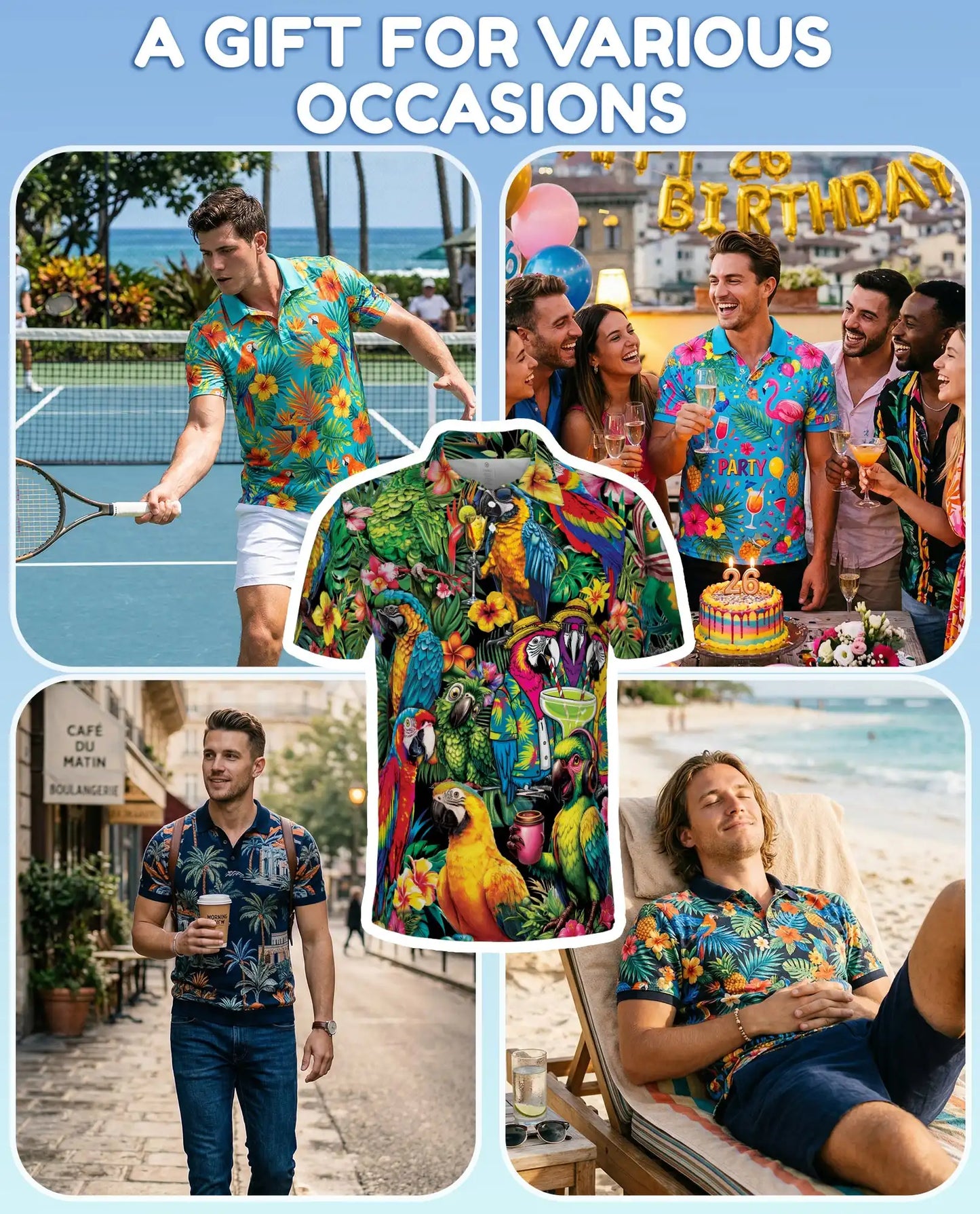 Tropical Parrot Polo Shirt – Colorful Island Style | Netecom