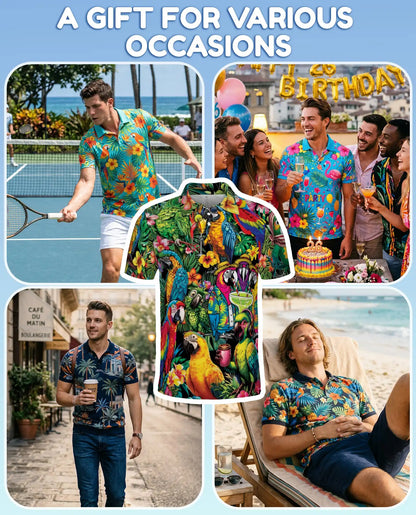 Tropical Parrot Polo Shirt – Colorful Island Style | Netecom