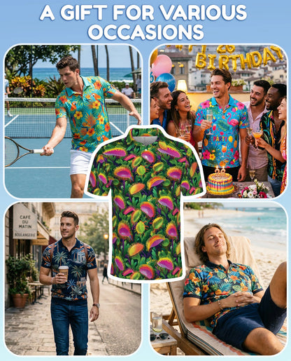 Venus Flytrap Polo Shirt for Men – Carnivorous Plant Art | Netecom