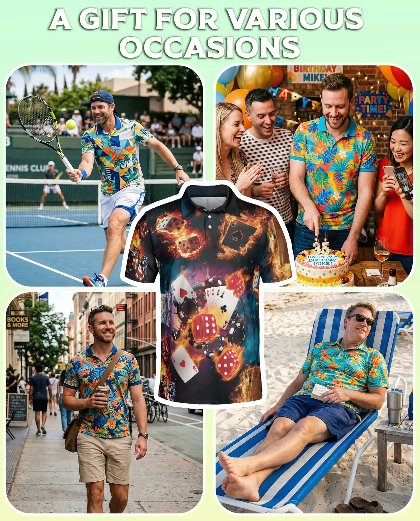 Casino Poker Polo Shirt – Dice & Cards Style | Netecom